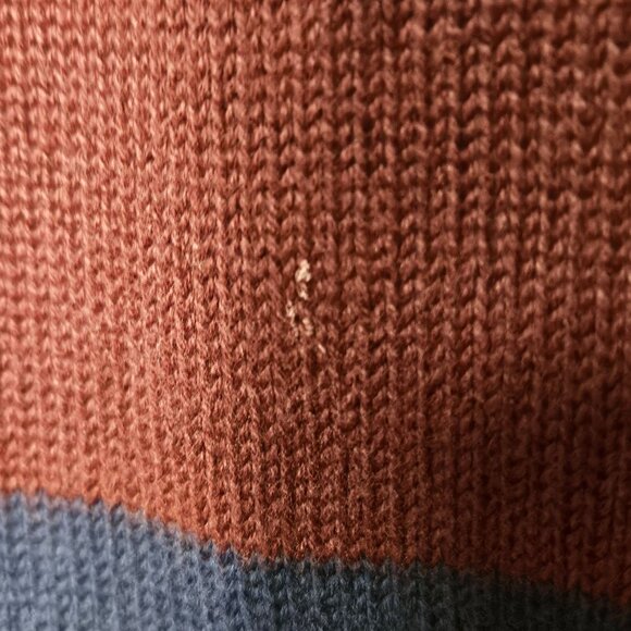 Preppy Mens Chaps zip collar crested stripped preppy colligate textured sweater - Picture 5 of 9